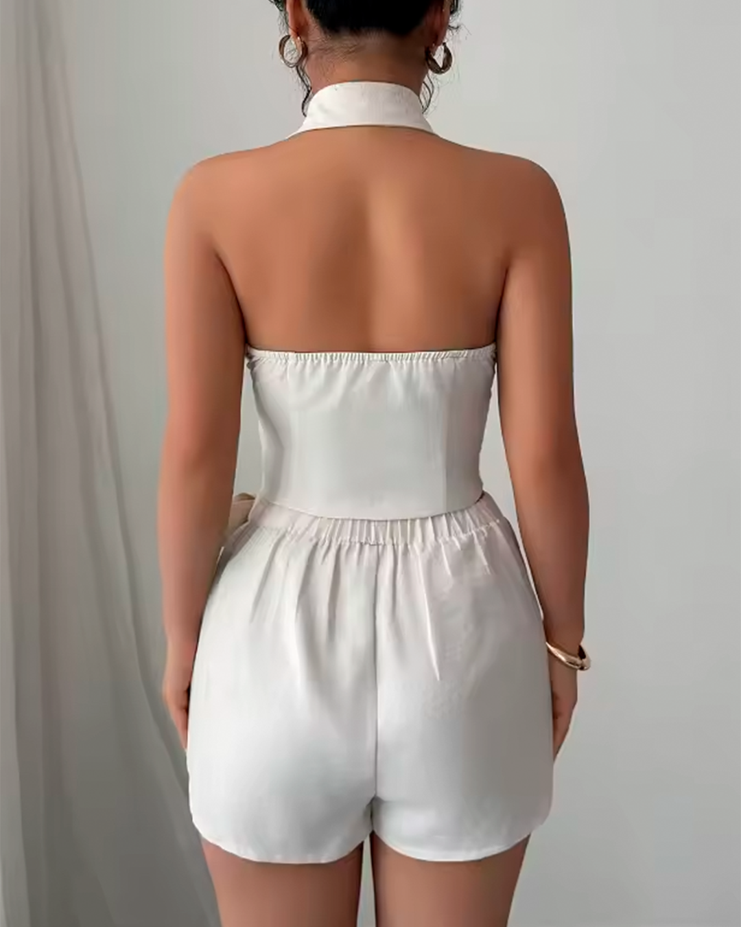 Ensemble Gilet Col Revers Jupe Portefeuille Nœud