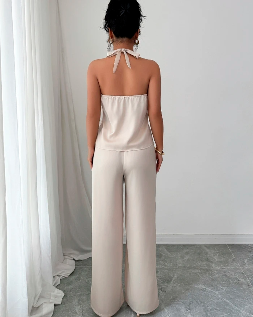 Ensemble Top Nœud Bretelles + Pantalon Fluide