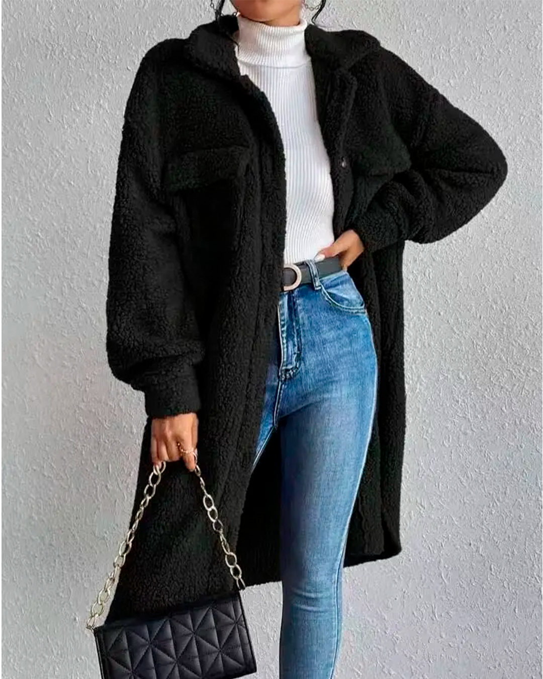 Coat Furry Feminine Long Casual Modern