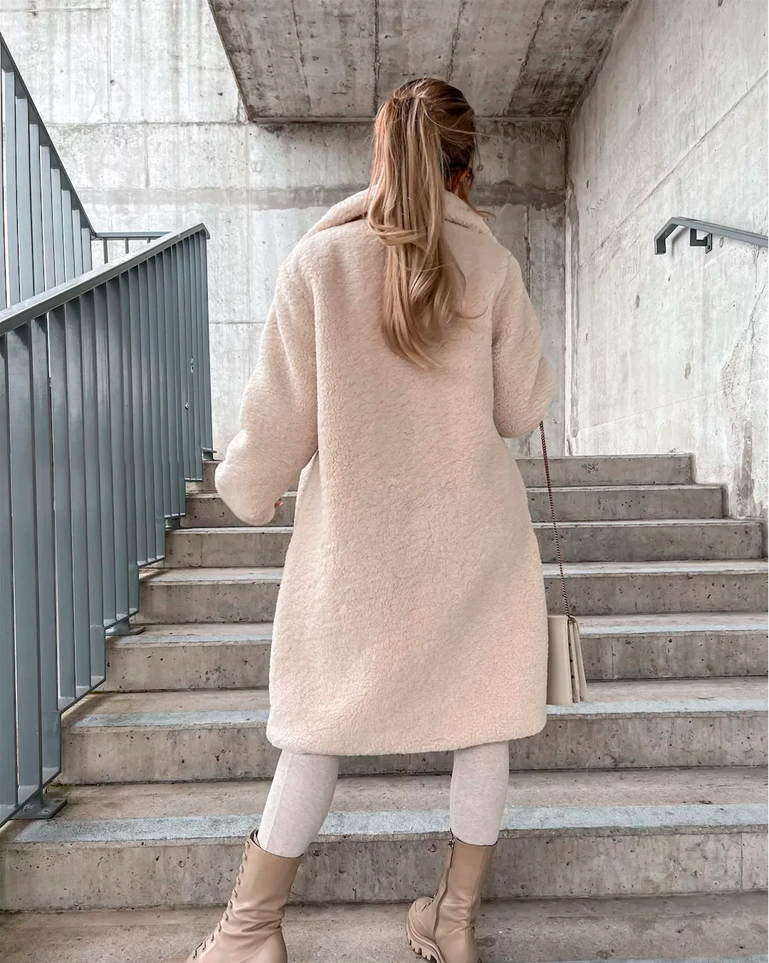 Coat Furry Feminine Long Elegant Winter