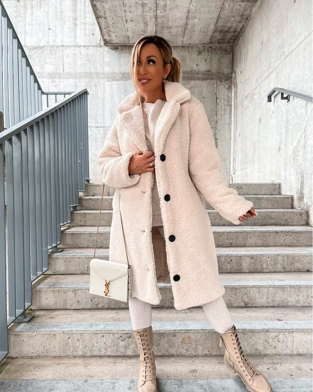Coat Furry Feminine Long Elegant Winter