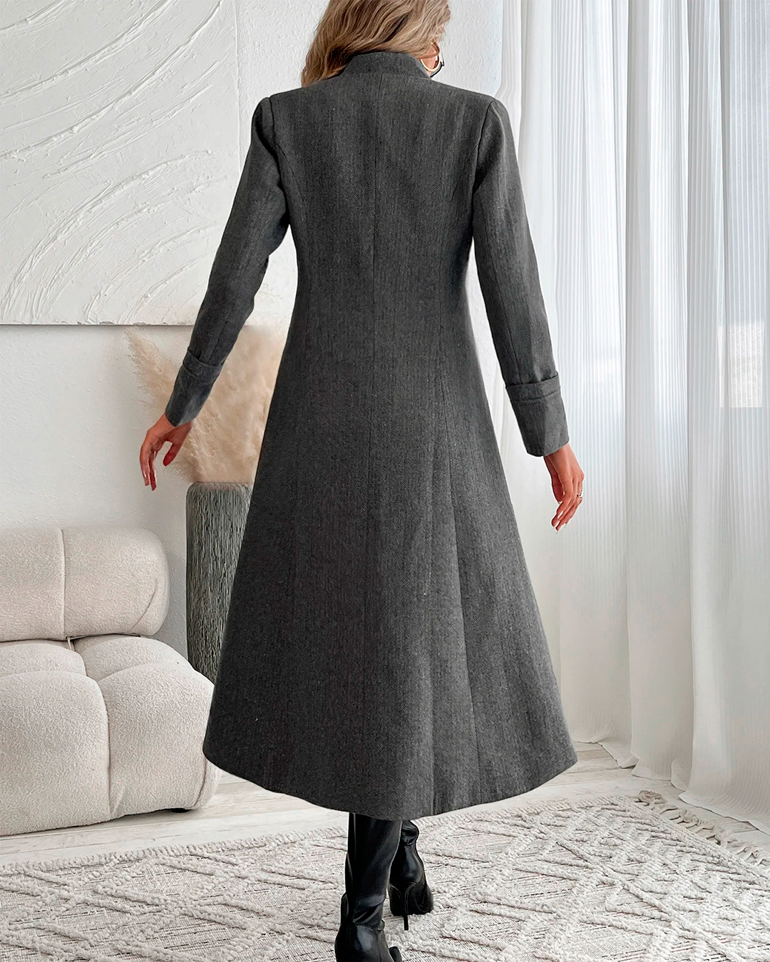 Coat Midi Tailored Feminine Elegant Winter