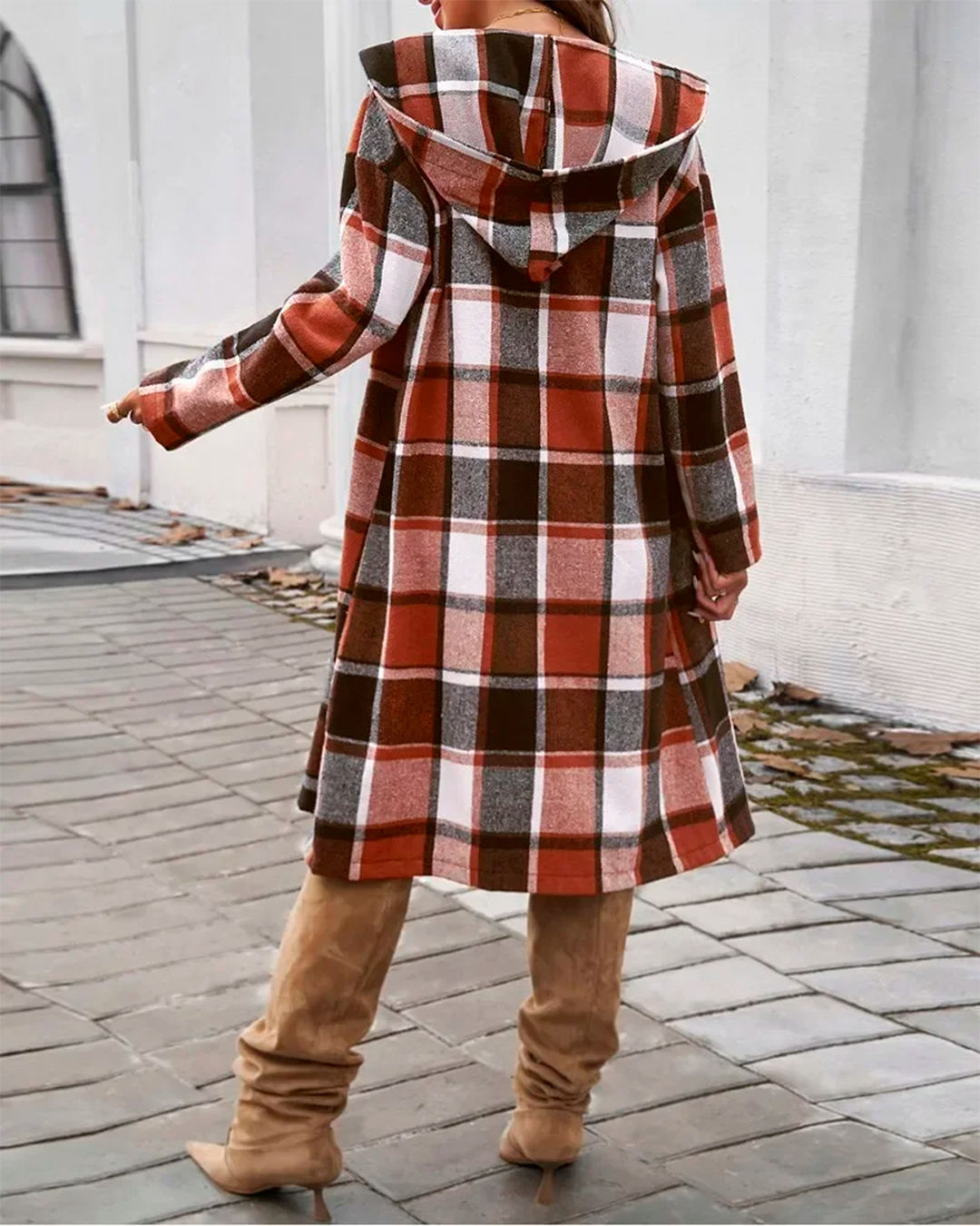 Coat Plaid Feminine Long Casual Modern