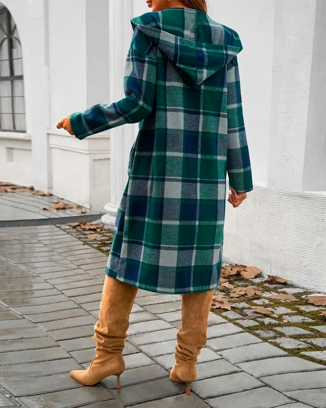 Coat Plaid Feminine Long Casual Modern