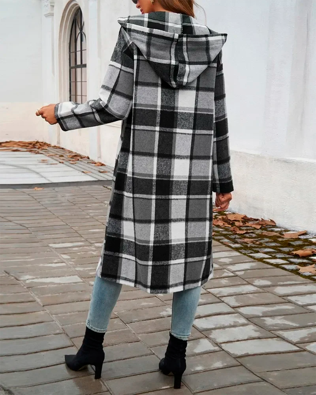 Coat Plaid Feminine Long Casual Modern