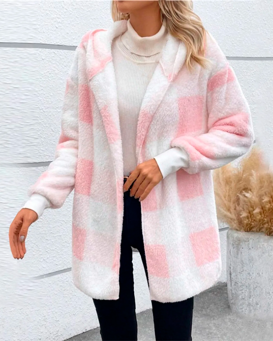 Coat Teddy Plaid Feminine Furry Winter Fashion