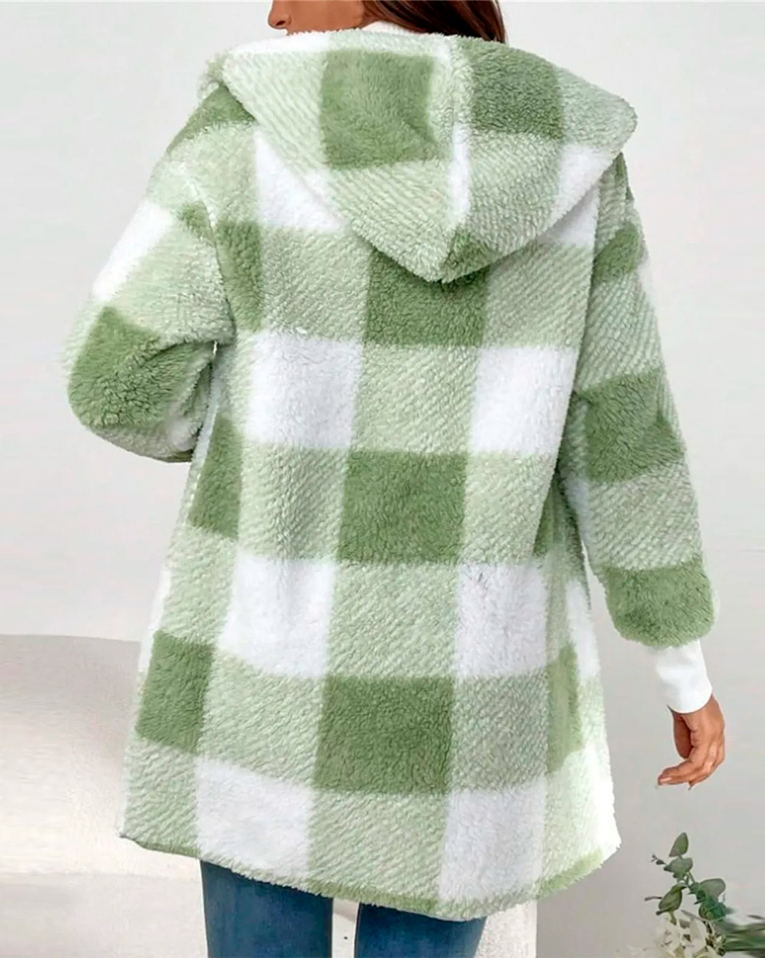 Coat Teddy Plaid Feminine Furry Winter Fashion