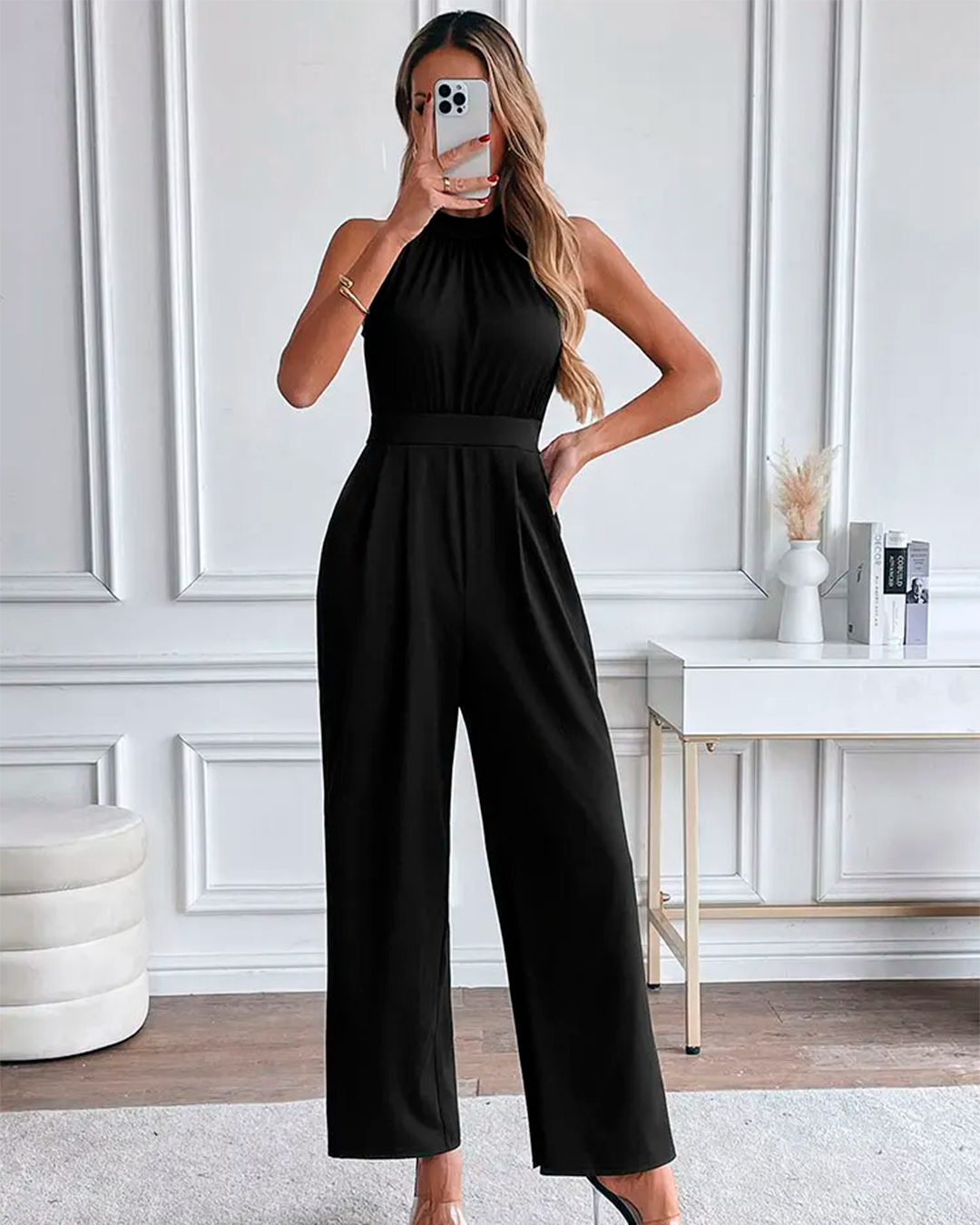 Jumpsuit Women's Elegant Tailored Wide Leg Party