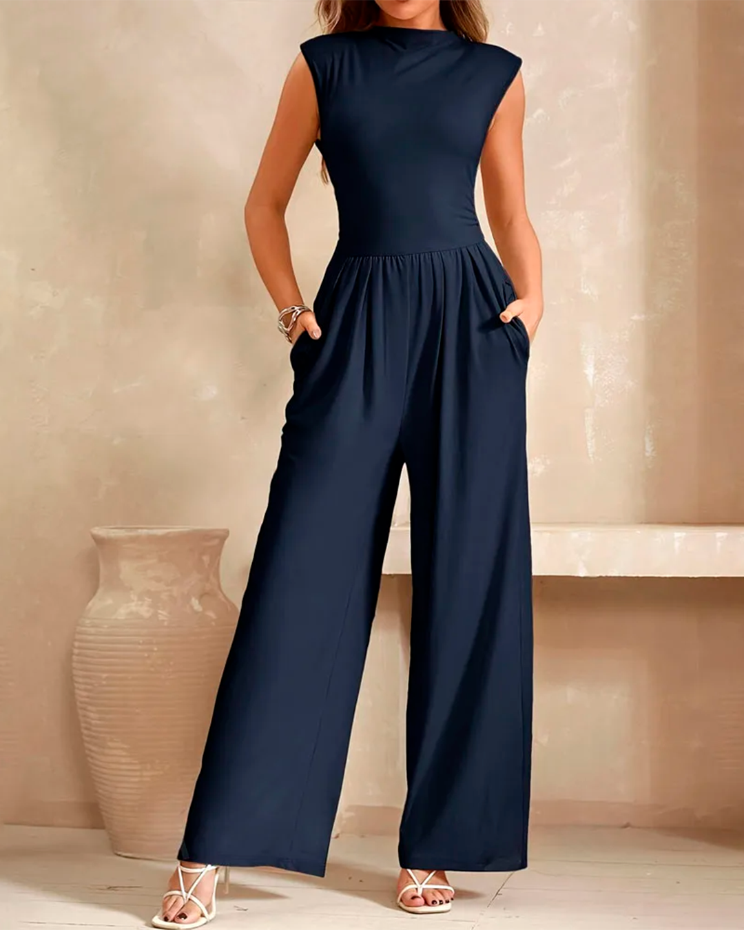 Jumpsuit Women's Spaghetti Strap Tailored Wide Leg Versatile