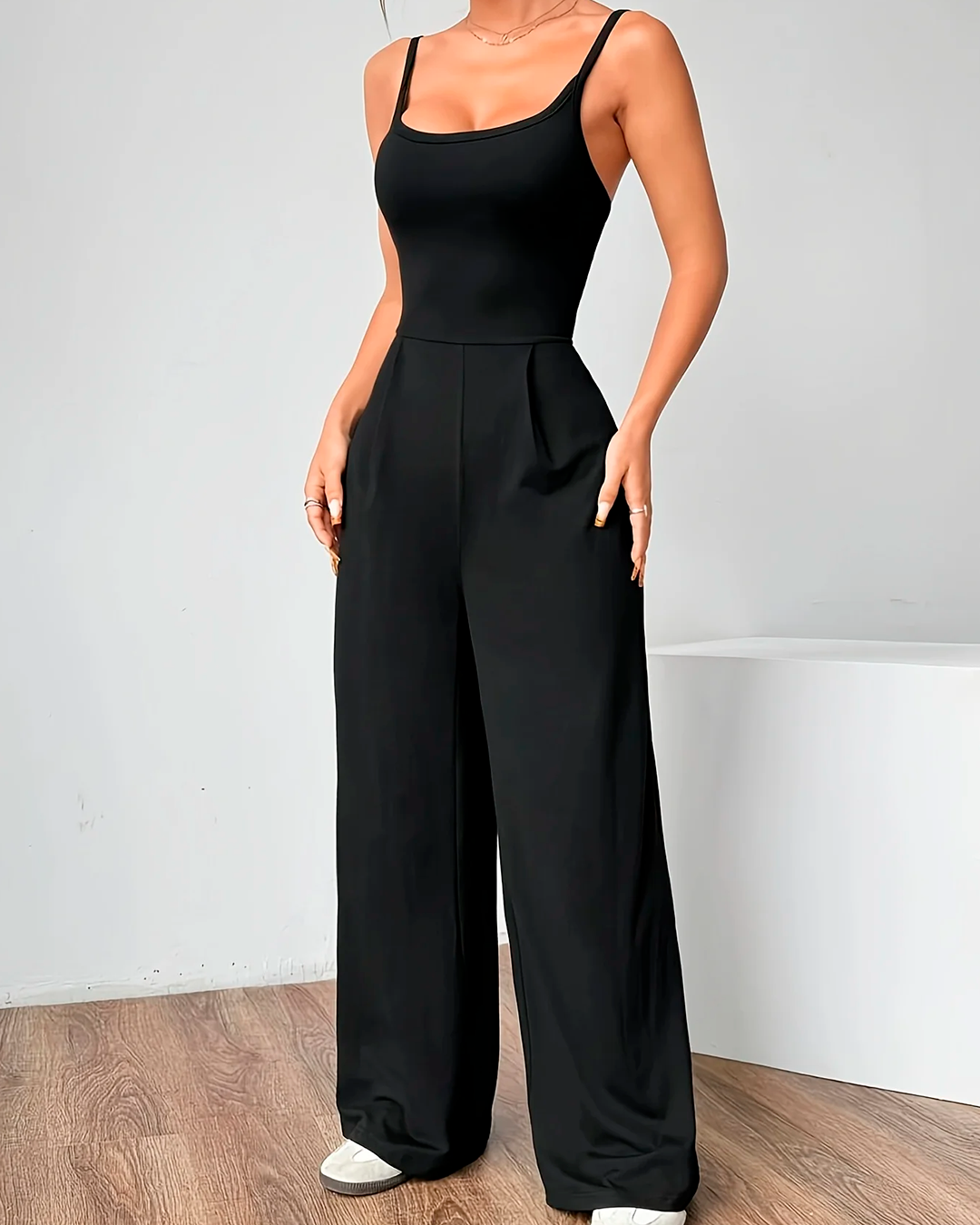 Jumpsuit Women's Spaghetti Strap Tailored Wide Leg Versatile