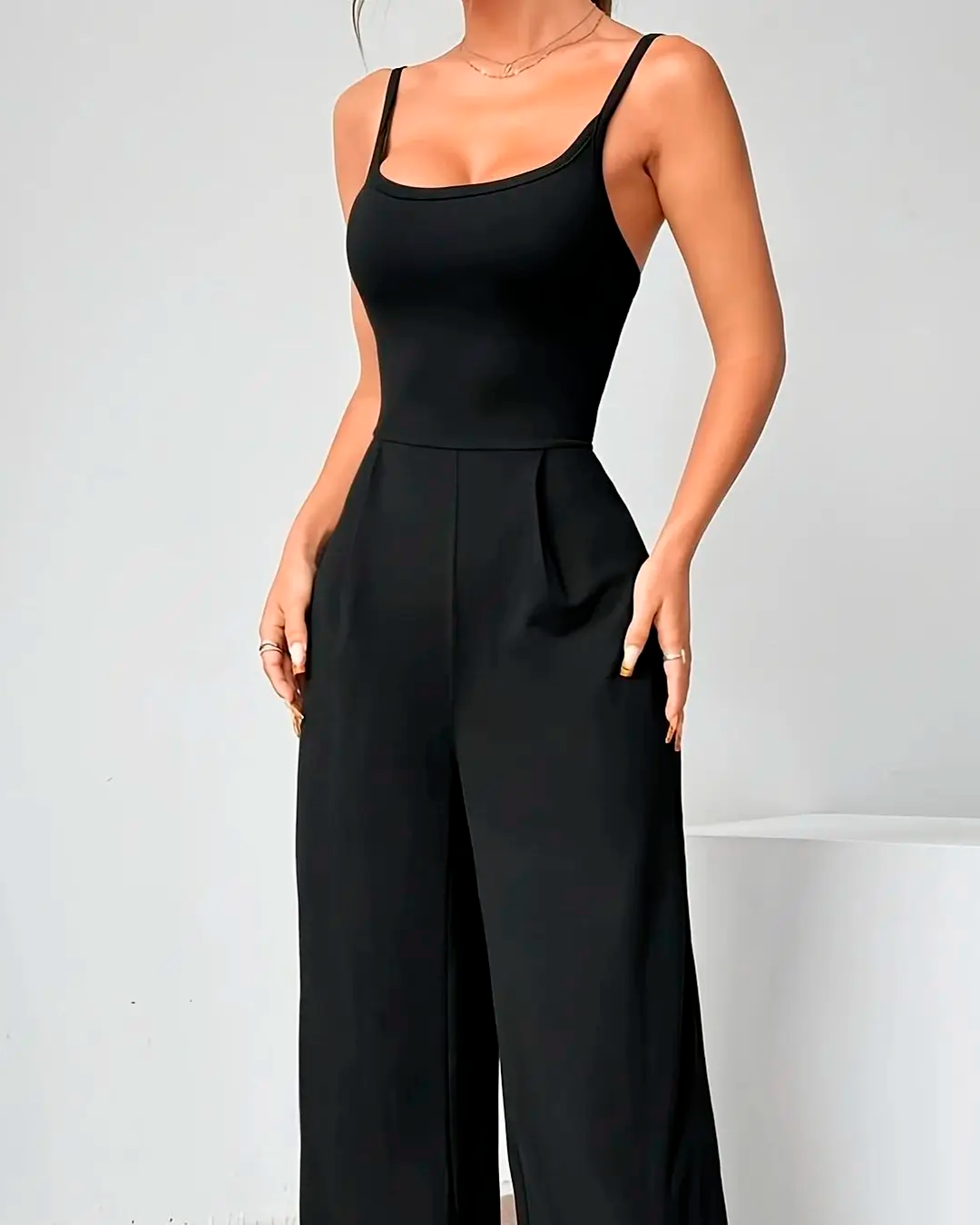 Jumpsuit Women's Spaghetti Strap Tailored Wide Leg Versatile