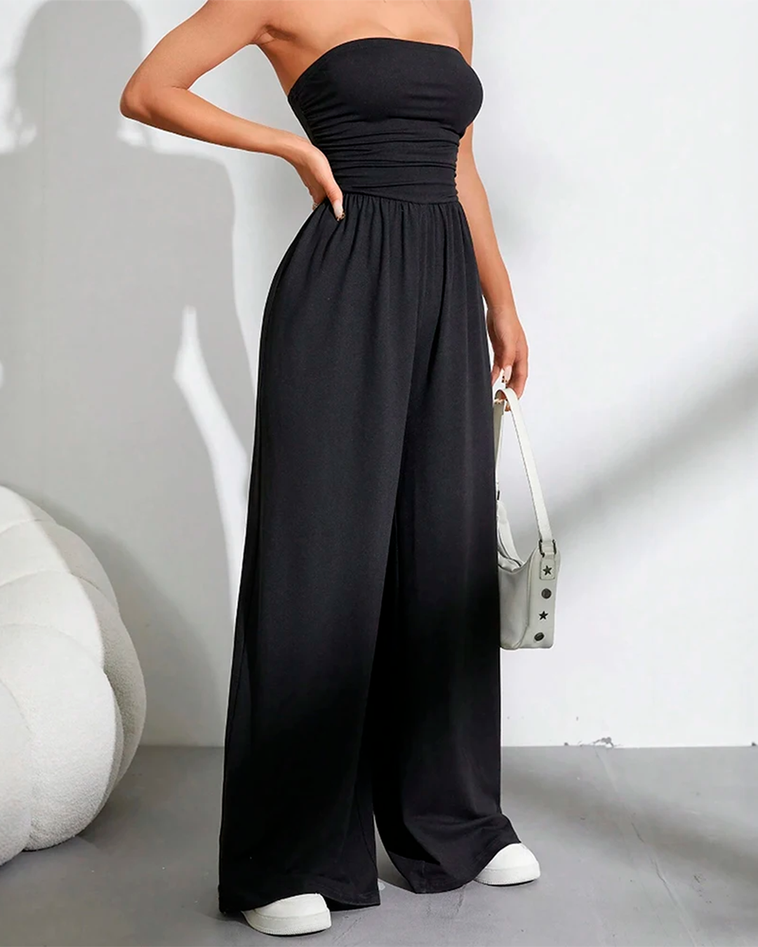 Jumpsuit Women's Strapless Wide Leg Casual Modern