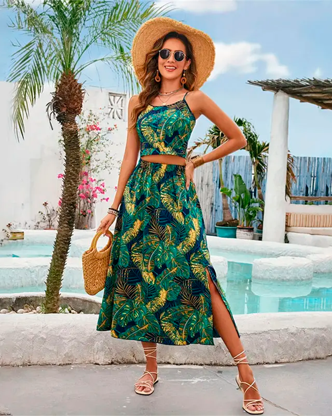 Minimalist Blouse and Wide Leg Pants Set