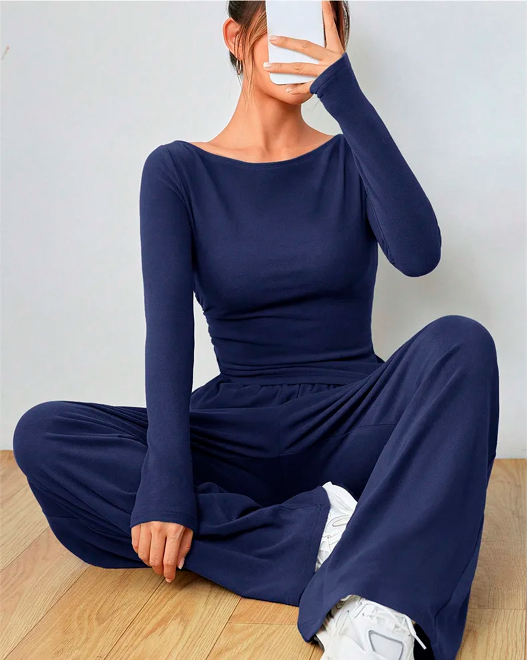 Sleeveless Peplum Top and Wide Leg Pants Set
