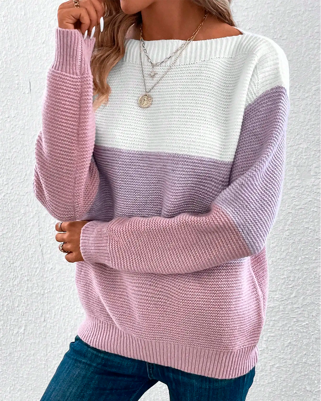 Sweater Women's Pastel Stripe Knit