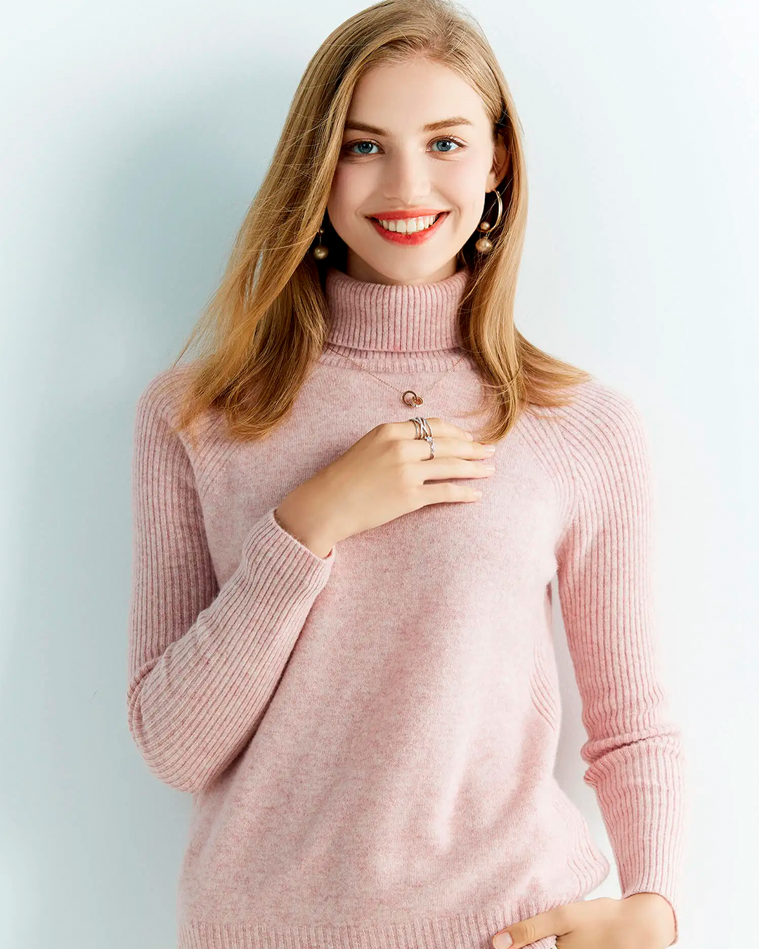 Sweater Women's White Knit Ribbed Detail