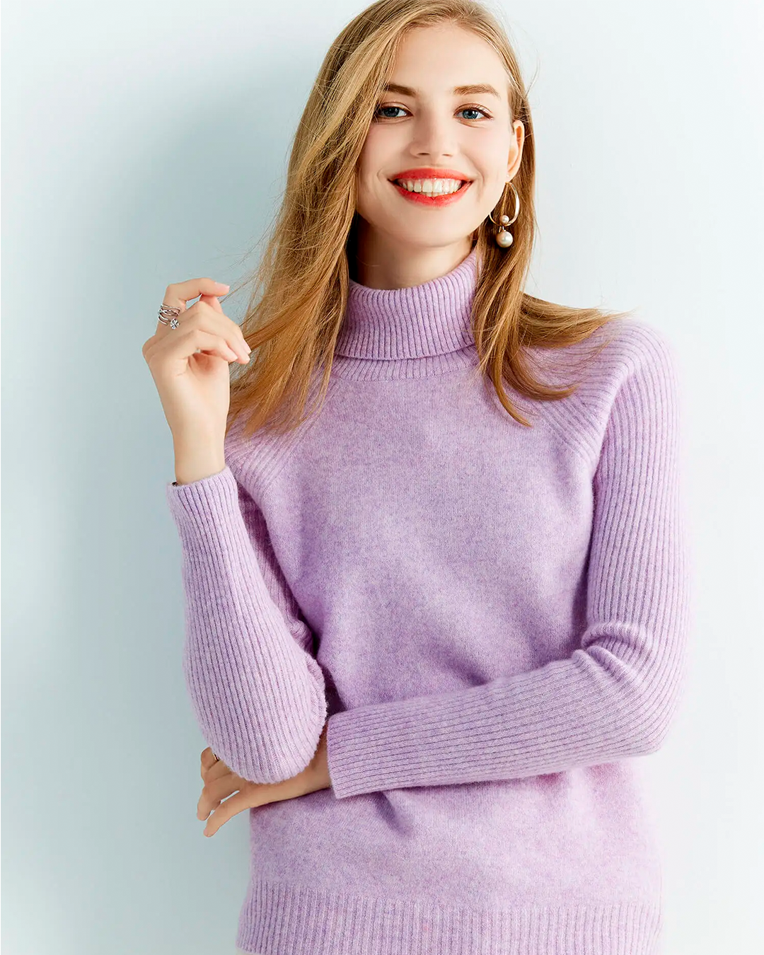 Sweater Women's White Knit Ribbed Detail