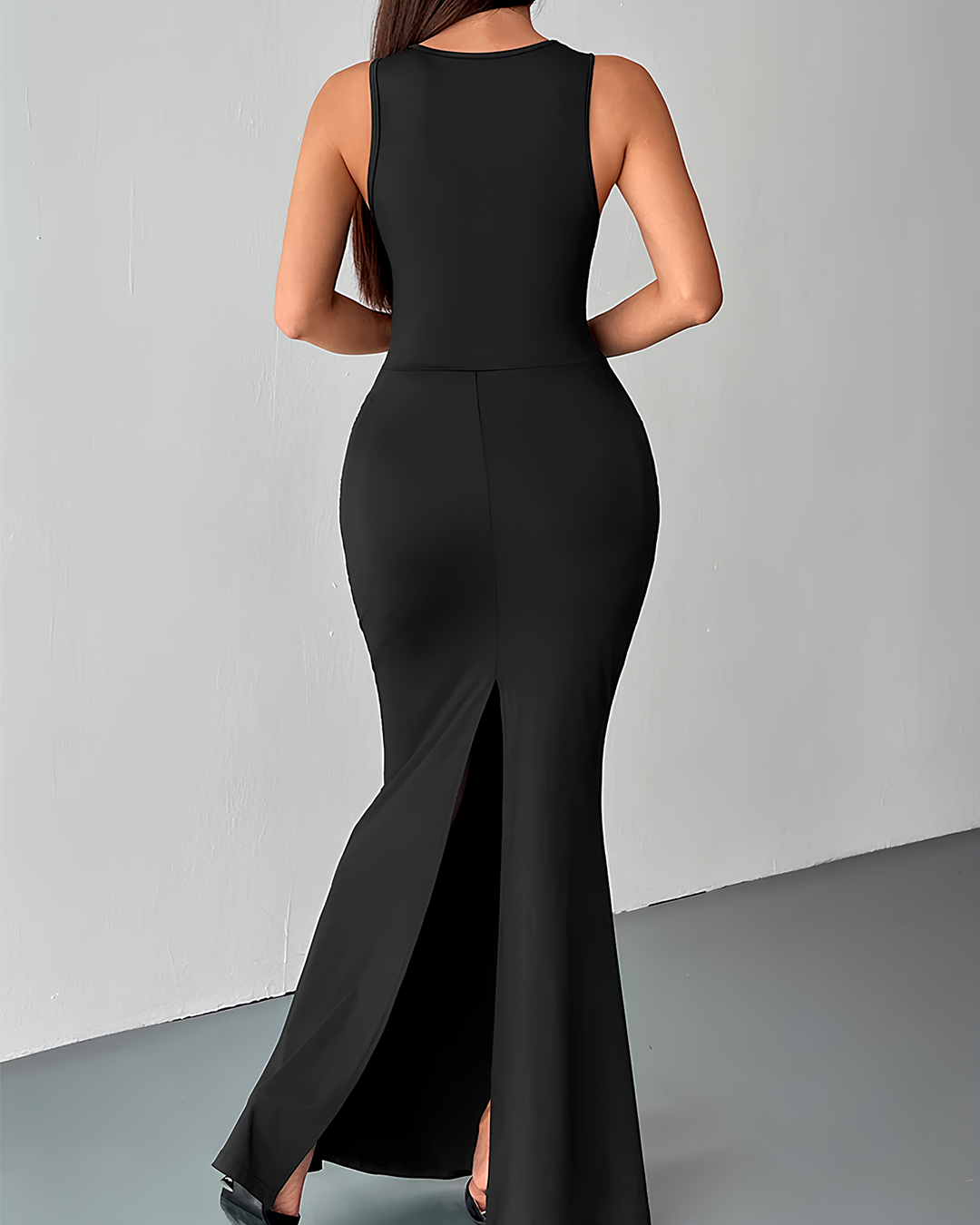 Long Dress with Side Cut Out Detail
