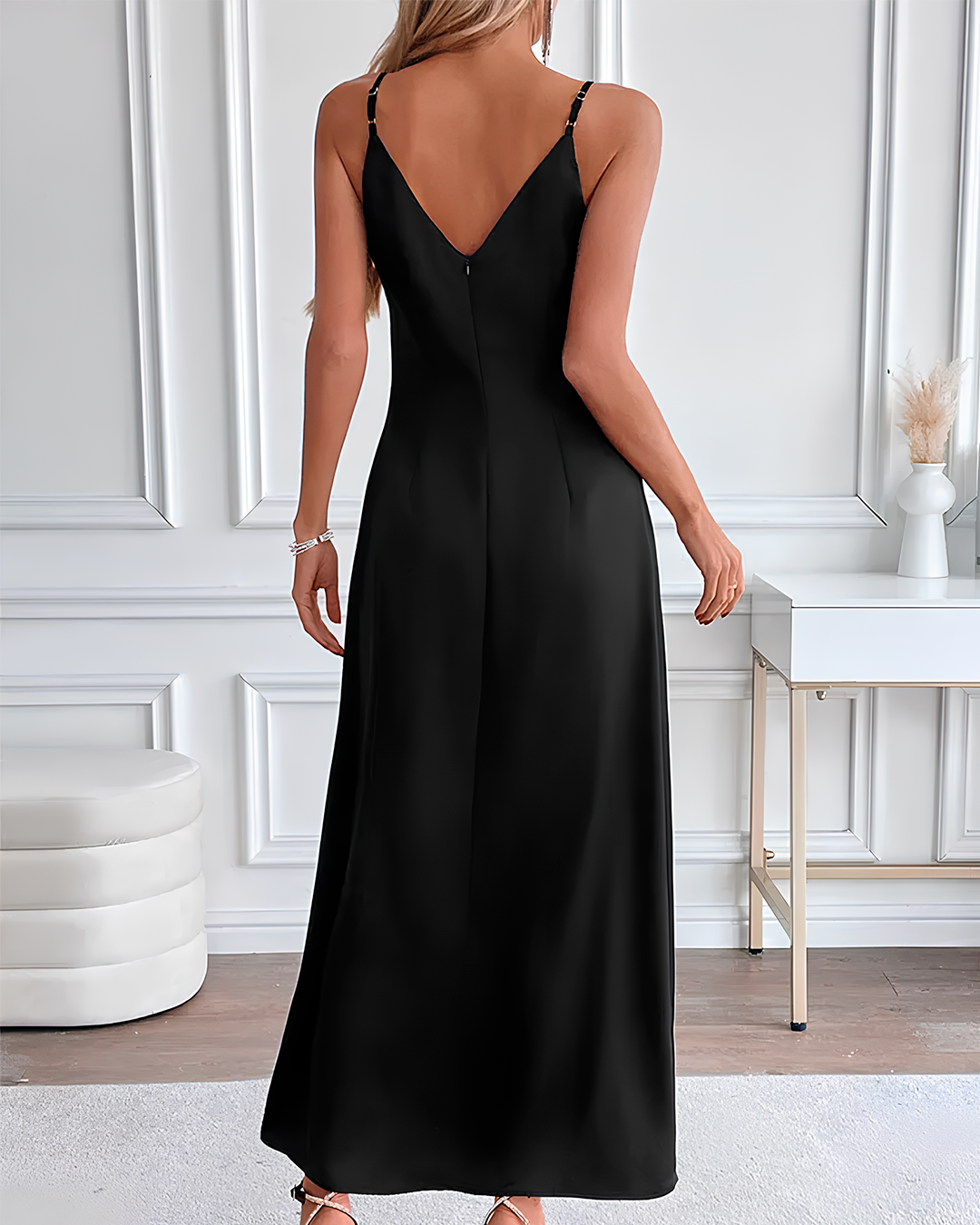 Minimalist Long Dress with Thin Straps
