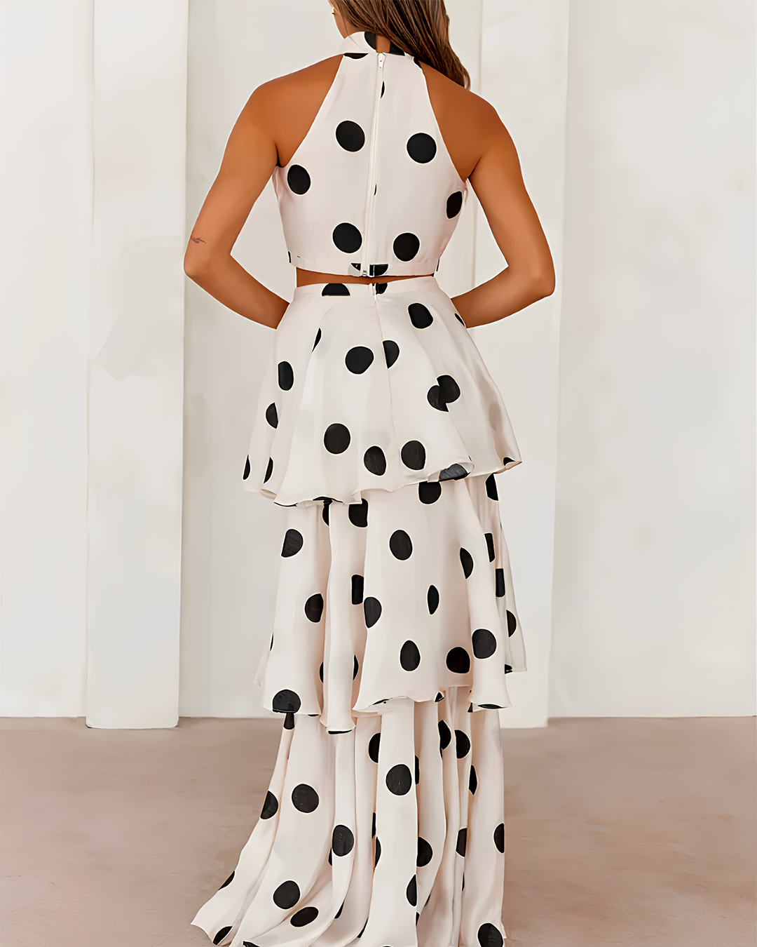 Women's Set: Printed Blouse and Wide-Leg Pants